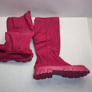 Pink Fabric Combat / Motorcycle Boots | Size 11.5 | New Never Worn